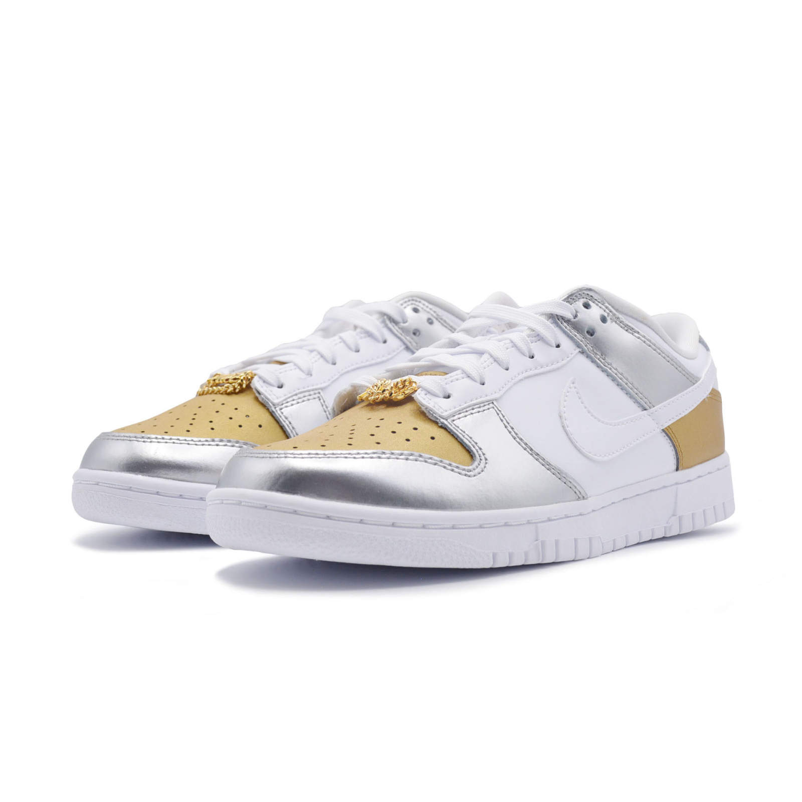 nike wmns dunk low "gold silver"