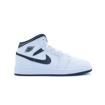 air jordan 1 mid gs "white black"