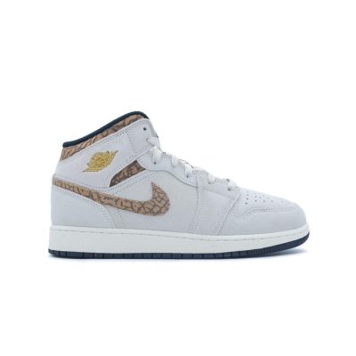 air jordan 1 mid gs "brown elephant"