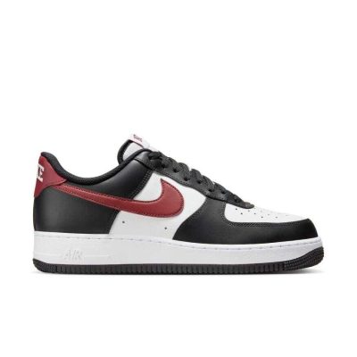 nike air force 1 '07 "black & dark team red"